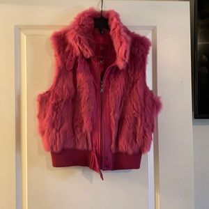 Pink fur vest